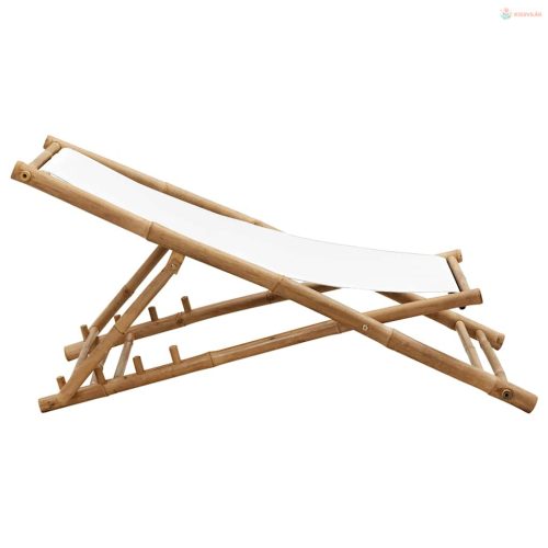 Bambusz és vászon kültéri napozószék