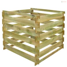Négyzet alakú fa komposztáló láda 0,54 m3
