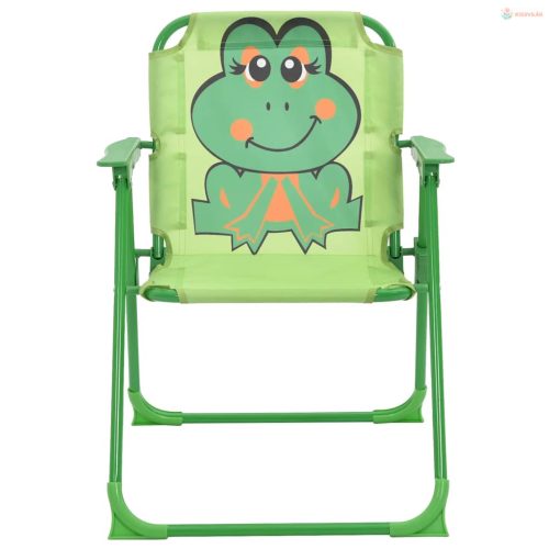 3 darabos zöld kerti gyerek bisztrószett napernyővel