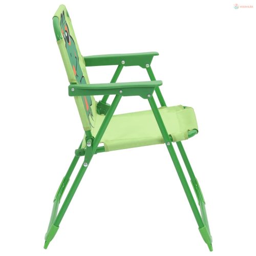 3 darabos zöld kerti gyerek bisztrószett napernyővel