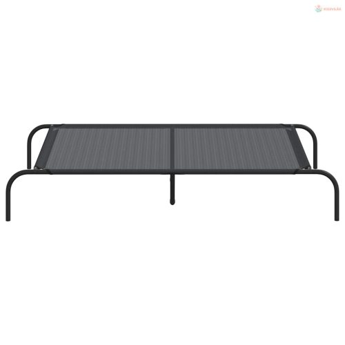 Fekete textilén és acél emelt kutyaágy 130x80x20 cm