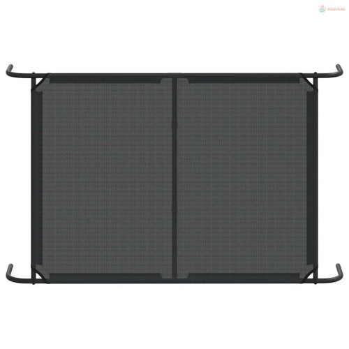 Fekete textilén és acél emelt kutyaágy 130x80x20 cm