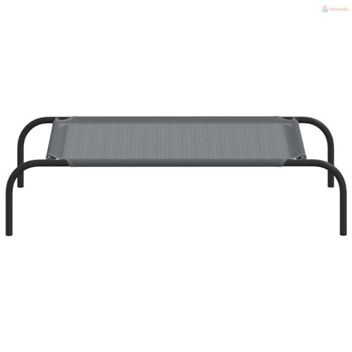 Szürke textilén és acél emelt kutyaágy 90x50x20 cm