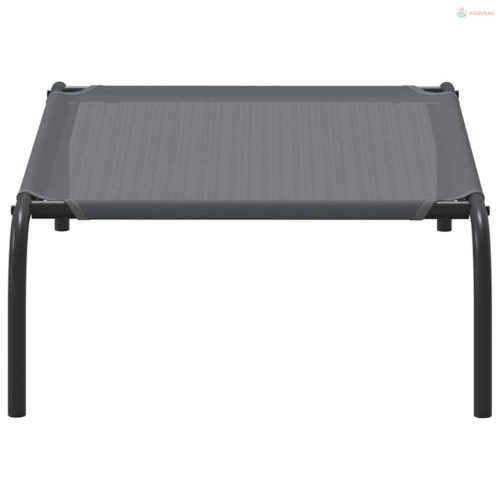 Szürke textilén és acél emelt kutyaágy 90x50x20 cm