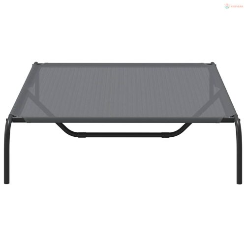 Szürke textilén és acél emelt kutyaágy 90x50x20 cm