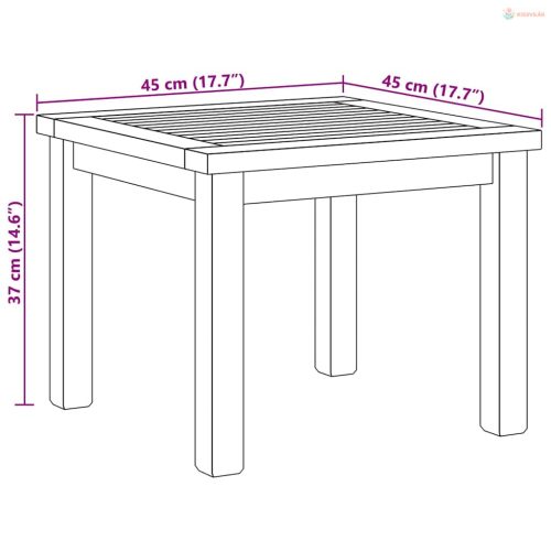 Dohányzóasztal Barna 45 x 45 x 36 cm Tömör Teakfa