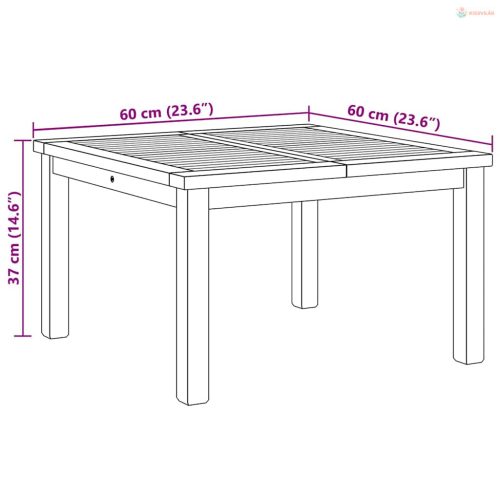 Dohányzóasztal Barna 60 x 60 x 36 cm Tömör Teakfa
