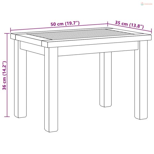 Dohányzóasztal Barna 50 x 35 x 36 cm Tömör Teakfa