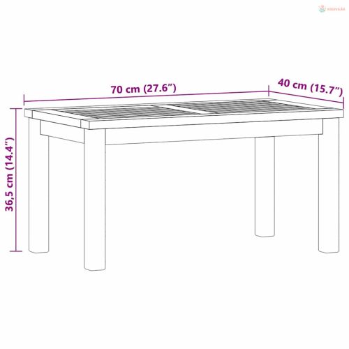 Dohányzóasztal Barna 70 x 40 x 36 cm Tömör Teakfa