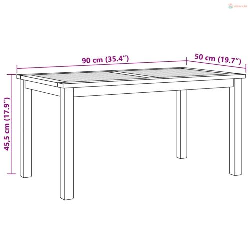 Dohányzóasztal Barna 90 x 50 x 45,5 cm Tömör Teakfa