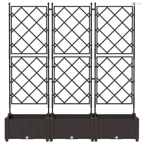 Kerti cserép 3 pcs Barna 120 x 40 x 125,5 cm Műanyag