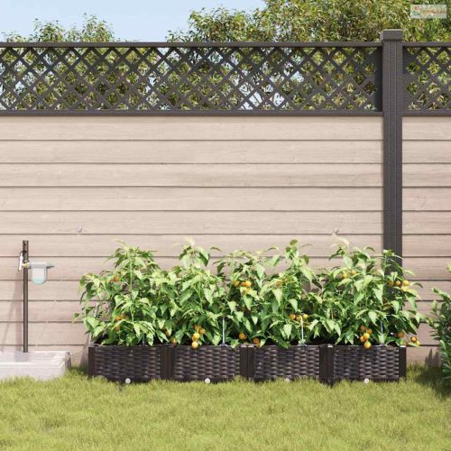 Kerti cserép 4 pcs Barna Műanyag