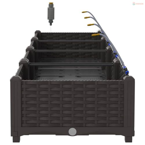 Kerti cserép 4 pcs Barna Műanyag