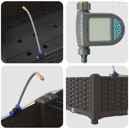 Kerti cserép 4 pcs Barna Műanyag