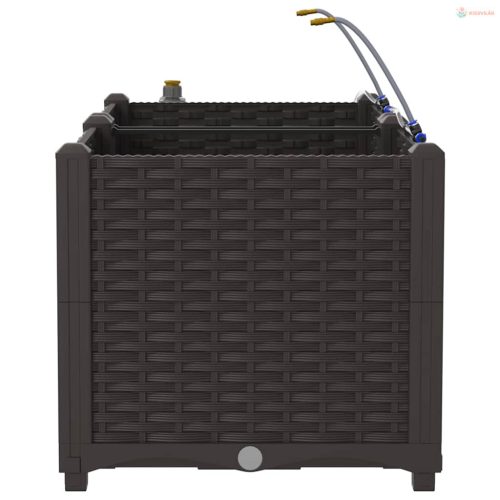 Kerti cserép 2 pcs Barna Műanyag