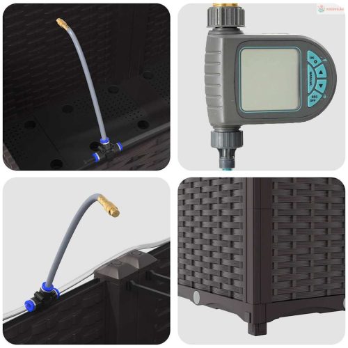 Kerti cserép 2 pcs Barna Műanyag