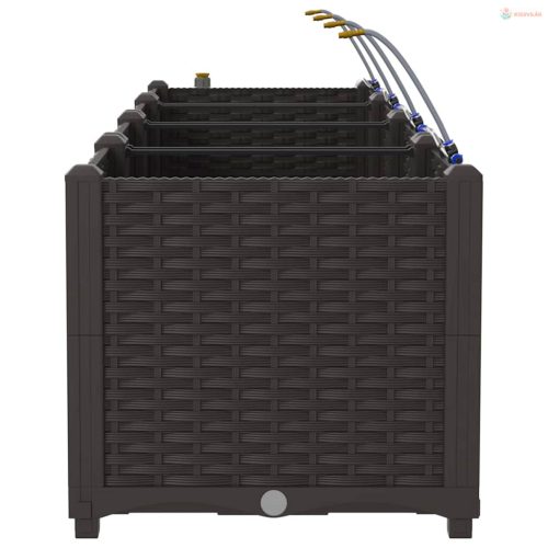 Kerti cserép 3 pcs Barna Műanyag