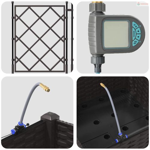 Kerti cserép Barna 40 x 40 x 126 cm Műanyag