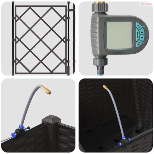 Kerti cserép Barna 40 x 40 x 142 cm Műanyag