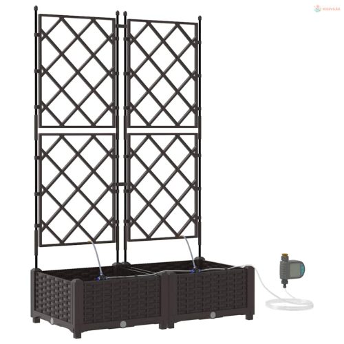 Kerti cserép 2 pcs Barna Műanyag