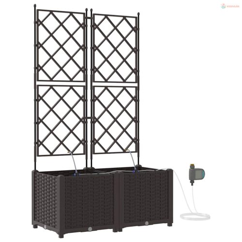 Kerti cserép 2 pcs Barna Műanyag