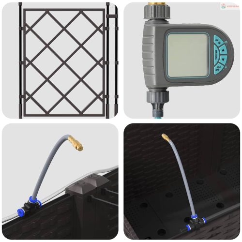 Kerti cserép 2 pcs Barna Műanyag