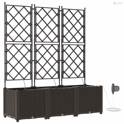 Kerti cserép 3 pcs Barna Műanyag