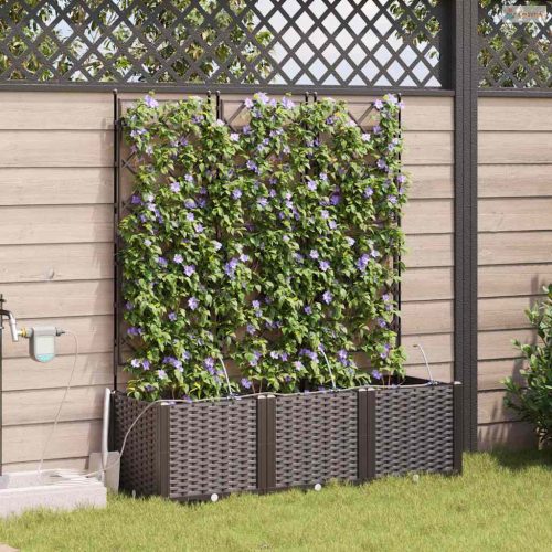 Kerti cserép 3 pcs Barna Műanyag