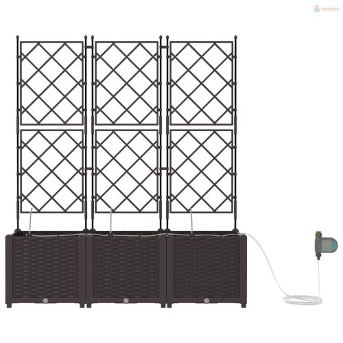 Kerti cserép 3 pcs Barna Műanyag