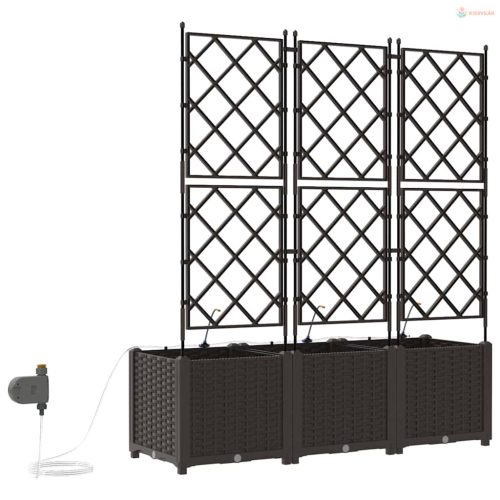 Kerti cserép 3 pcs Barna Műanyag