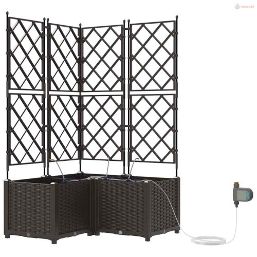 Kerti cserép 3 pcs Barna Műanyag