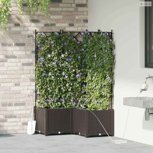 Kerti cserép 3 pcs Barna Műanyag