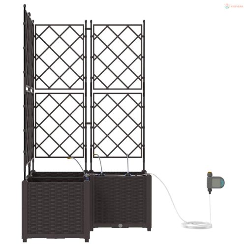 Kerti cserép 3 pcs Barna Műanyag