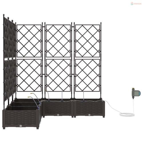 Kerti cserép 5 pcs Barna Műanyag