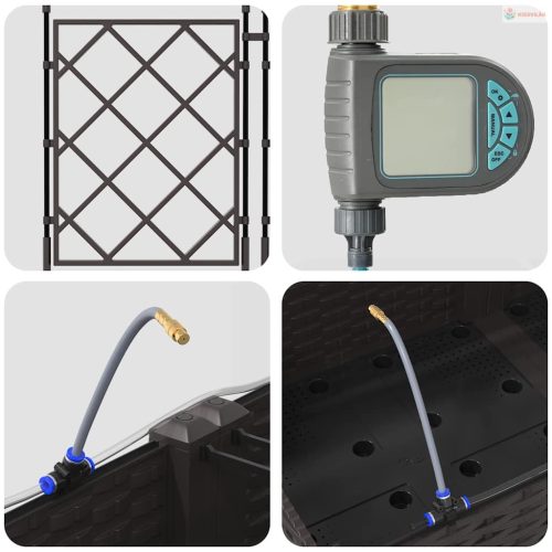 Kerti cserép 5 pcs Barna Műanyag