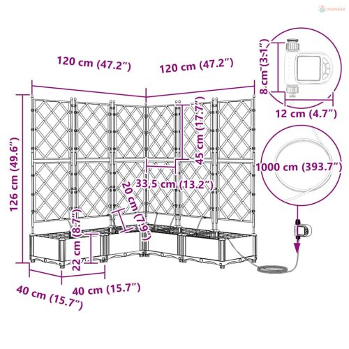 Kerti cserép 5 pcs Barna Műanyag