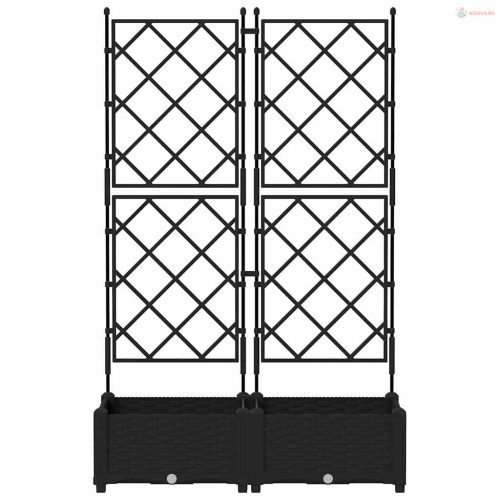 Kerti cserép 2 pcs Fekete 80 x 40 x 125,5 cm Műanyag