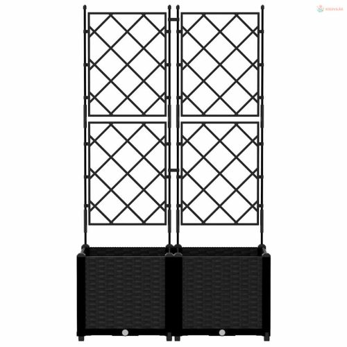 Kerti cserép 2 pcs Fekete 80 x 40 x 143 cm Műanyag