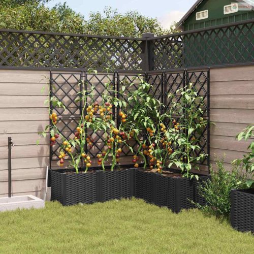 Kerti cserép 5 pcs Fekete 120 x 120 x 143 cm Műanyag