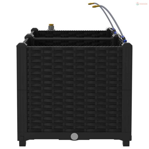 Kerti cserép 2 pcs Fekete Műanyag