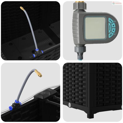 Kerti cserép 2 pcs Fekete Műanyag