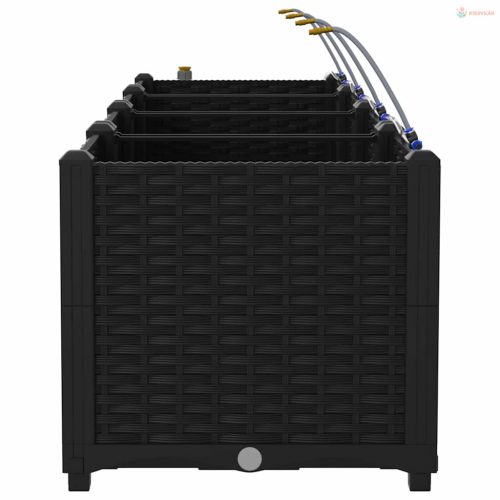 Kerti cserép 3 pcs Fekete Műanyag