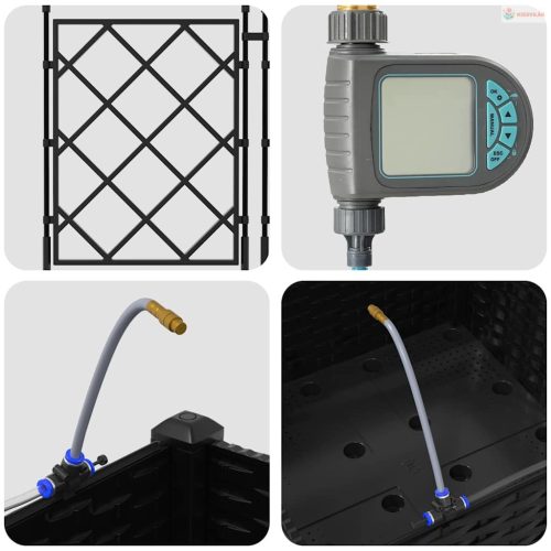 Kerti cserép Fekete 40 x 40 x 126 cm Műanyag