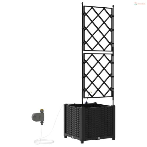 Kerti cserép Fekete 40 x 40 x 142 cm Műanyag