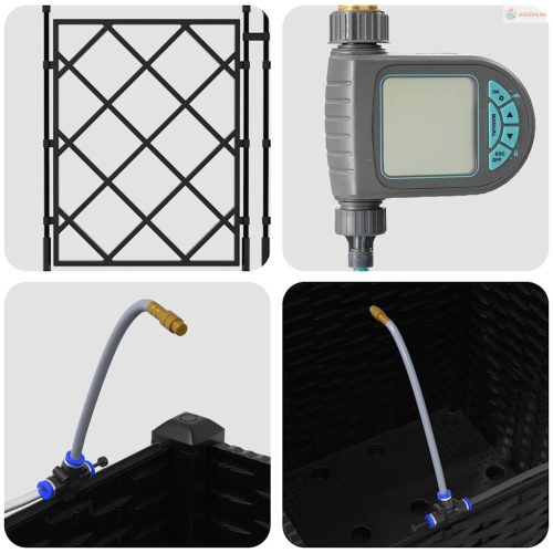 Kerti cserép Fekete 40 x 40 x 142 cm Műanyag