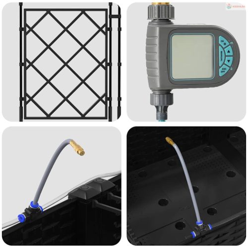 Kerti cserép 2 pcs Fekete Műanyag