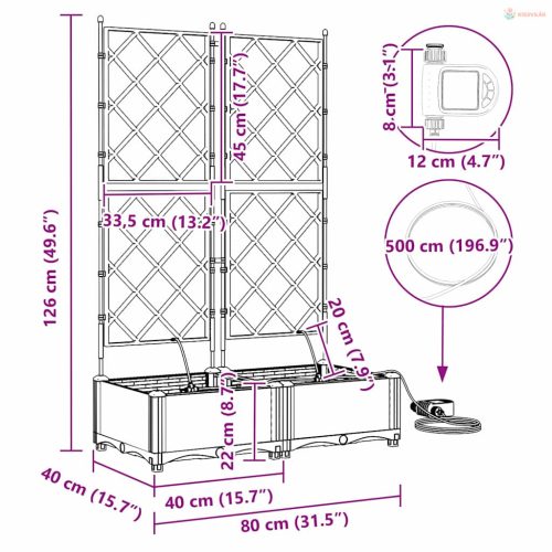 Kerti cserép 2 pcs Fekete Műanyag