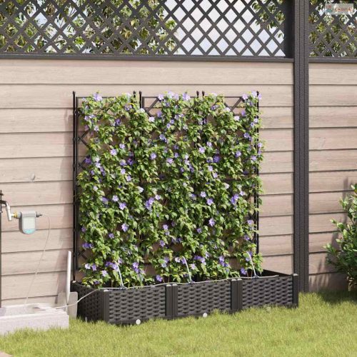 Kerti cserép 3 pcs Fekete Műanyag