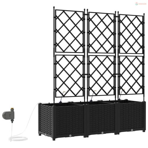 Kerti cserép 3 pcs Fekete Műanyag