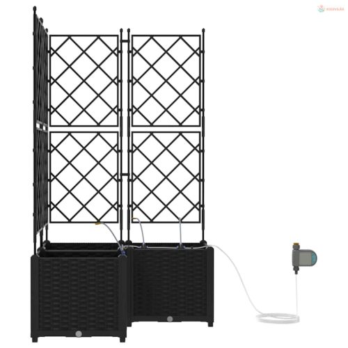 Kerti cserép 3 pcs Fekete Műanyag